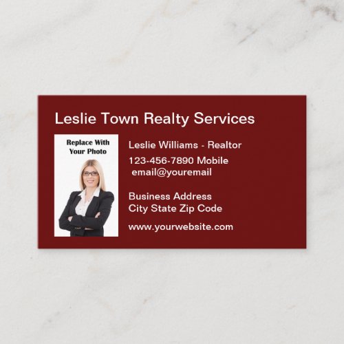 Local Realtor Photo Real Estate Business Cards