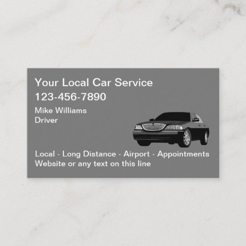 Local Ride Hailing Car Service Taxi Driver Business Card
