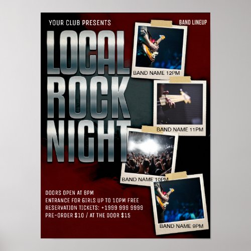 Local Rock Show  Gig  Club  Bar Flyer Poster