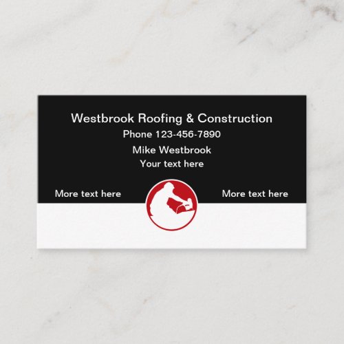 Local Roofing  Construction Services Business Card