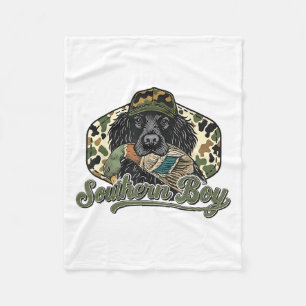 Local Southern Boy Duck Hunting Black Lab Outdoor Fleece Blanket