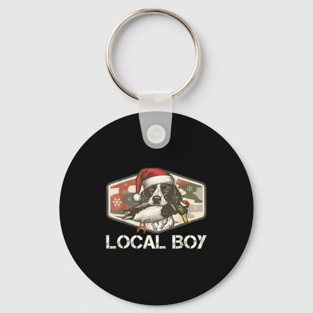 Local Southern Boy Duck Hunting Black Lab Outdoor  Keychain (Front)