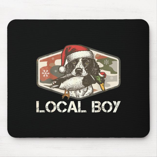 Local Southern Boy Duck Hunting Black Lab Outdoor  Mouse Pad (Front)
