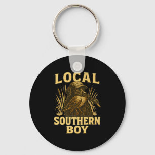 Local Southern Boy Duck Hunting Labrador Dog Rural Keychain