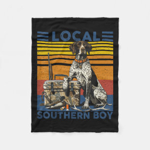 Local Southern Duck Hunting Dog Black Lab Outdoor Fleece Blanket