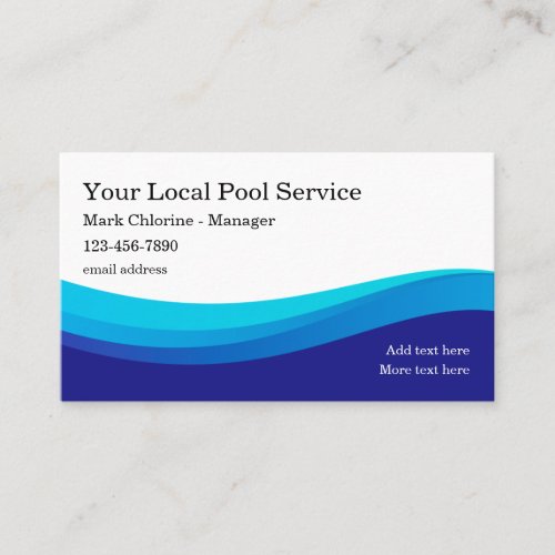 Local Swimming Pool Service Business Card