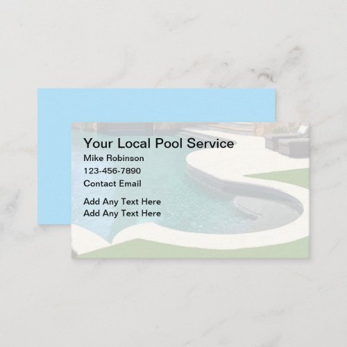 Local Swimming Pool Service New Business Cards