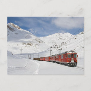 Local train on the Bernina line Switzerland Postcard
