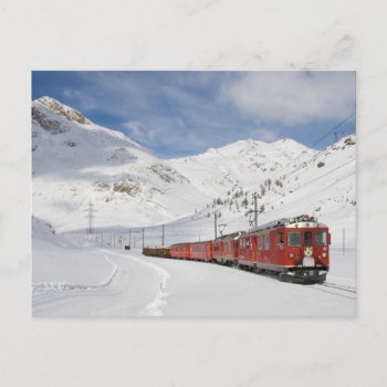 Local Train On The Bernina Line Switzerland Postcard by allphotos at Zazzle