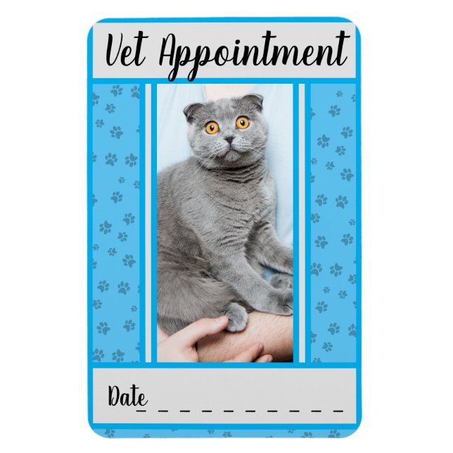 local Vet's Blue Appointment Card Magnet (Vertical)