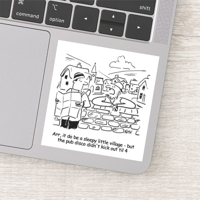 Local Villager Chatting with Visiting Rambler. Fun Sticker (Detail)