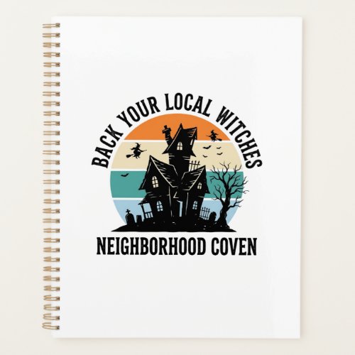 Local Witch Halloween Haunted House Retro Art Planner