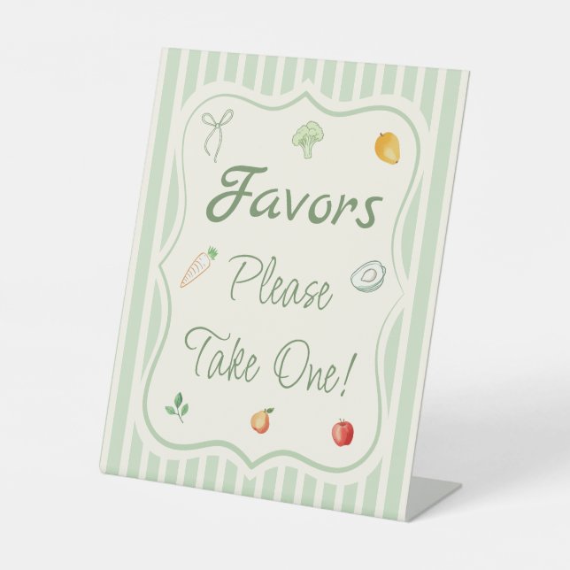 Locally Ground Baby Shower Party Favor Pedestal Sign (Front)