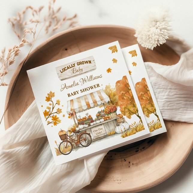 Locally Grown Baby Autumn Farmers Market Napkins (Creator Uploaded)