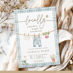 Locally Grown Baby Boy Baby Shower Invitation