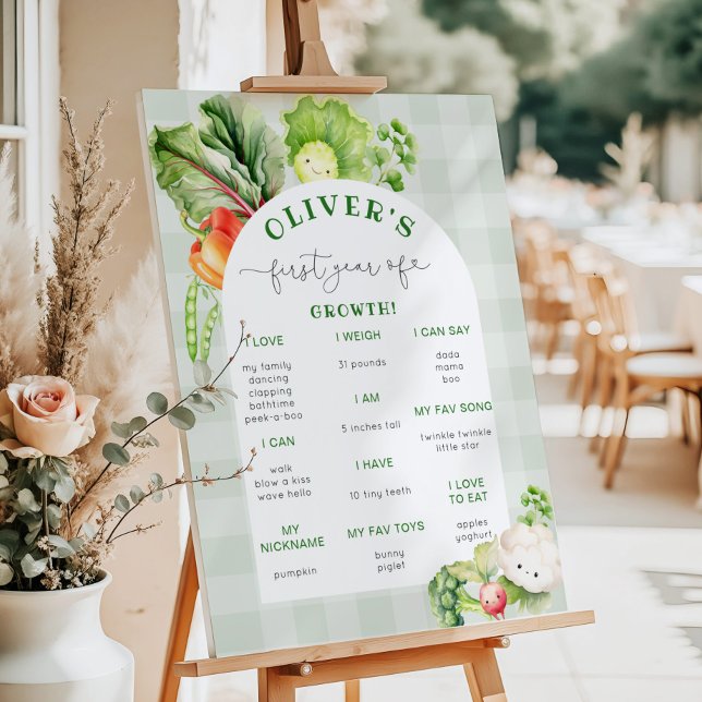 Locally grown Baby Cute vegetables milestone Foam Board (Creator Uploaded)