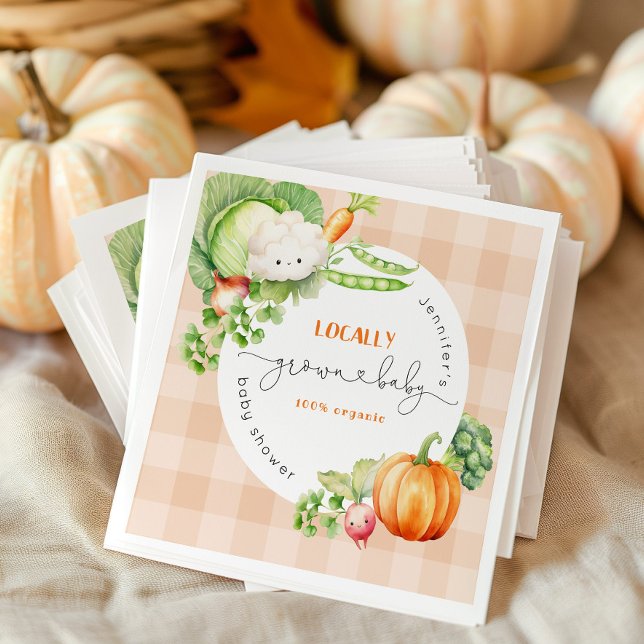 Locally grown baby fall Pumpkin farm baby shower Napkins (Creator Uploaded)