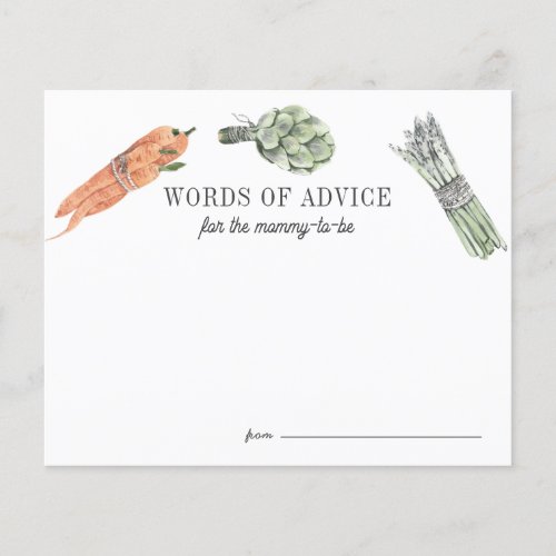 Locally Grown Baby Farmers Market Advice Card