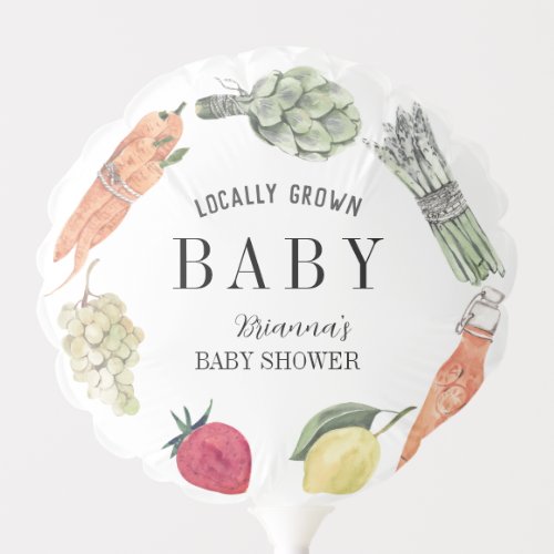 Locally Grown Baby Farmers Market Baby Shower Balloon