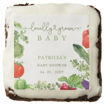 Locally Grown Baby Farmers Market Baby Shower Brownie