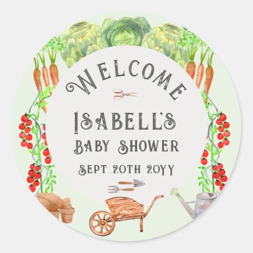 Locally Grown Baby  Farmers Market  Baby Shower  Classic Round Sticker