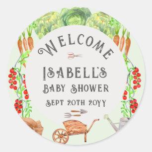Locally Grown Baby , Farmer's Market Baby Shower Classic Round Sticker