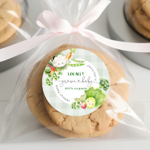 Locally grown baby Farmers market baby shower Classic Round Sticker