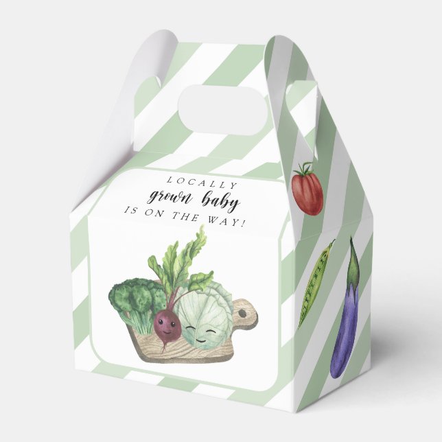 Locally Grown Baby Farmers Market Baby Shower Favor Boxes (Front Side)