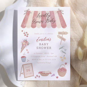 Locally Grown Baby Farmer's Market Baby Shower Invitation