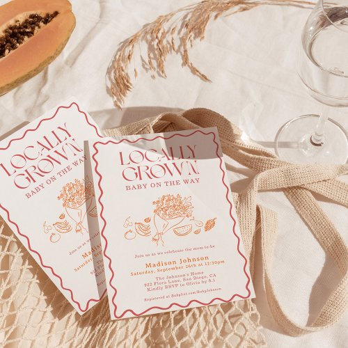 Locally Grown Baby Farmers Market Baby Shower Invitation