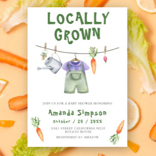 Locally Grown Baby Farmers Market Baby Shower Invitation