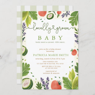 Locally Grown Baby Farmers Market Baby Shower Invitation