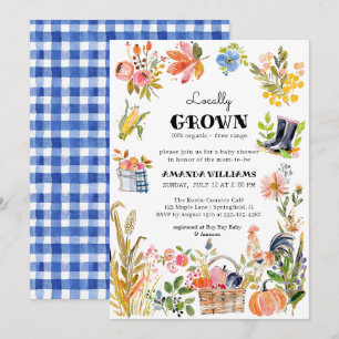 Locally Grown Baby Farmer's Market Baby Shower Invitation