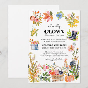 Locally Grown Baby Farmer's Market Baby Shower Invitation