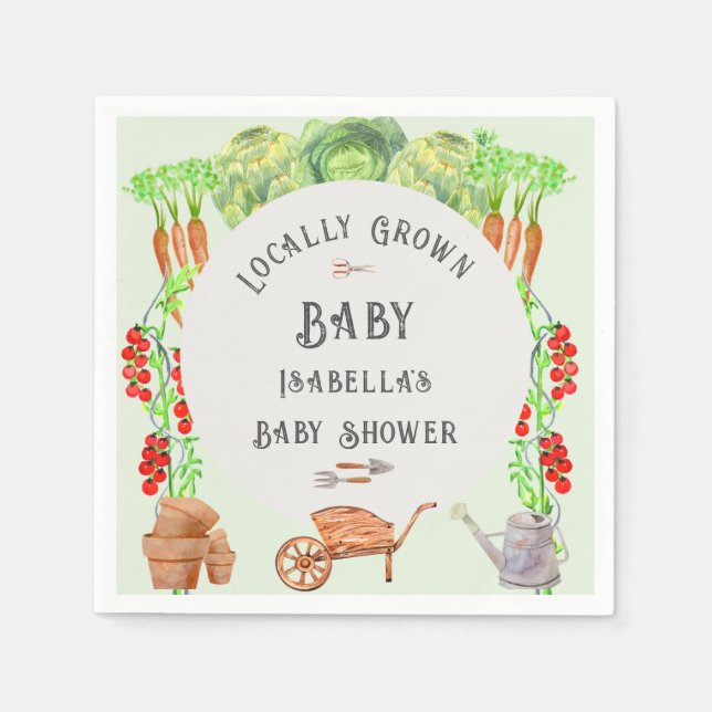 Locally Grown Baby  Farmers Market Baby Shower  Napkins (Front)