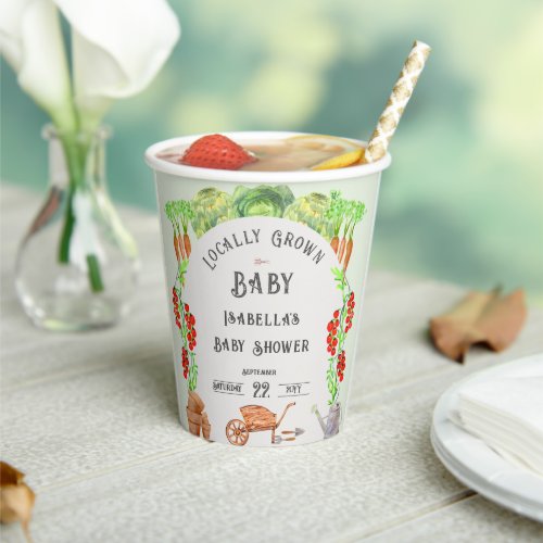Locally Grown Baby  Farmers Market  Baby Shower  Paper Cups