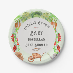 Locally Grown Baby , Farmer's Market  Baby Shower  Paper Plates