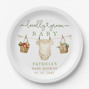 Locally Grown Baby Farmers Market Baby Shower Paper Plates