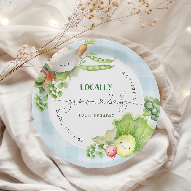 Locally grown baby Farmers market baby shower Paper Plates (Creator Uploaded)