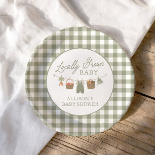 Locally Grown Baby Farmers Market Baby Shower Paper Plates