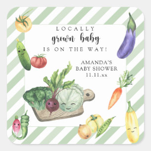 Locally Grown Baby Farmers Market Baby Shower Square Sticker