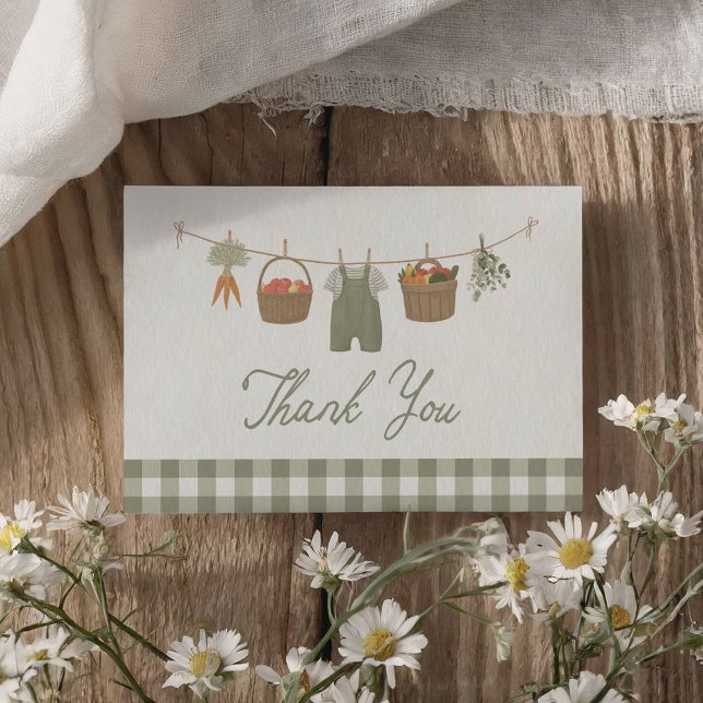 Locally Grown Baby Farmers Market Baby Shower Thank You Card (Creator Uploaded)