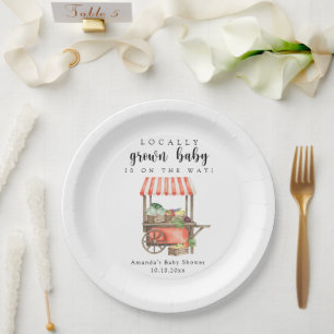 Locally Grown Baby Farmers Market Cart Baby Shower Paper Plates