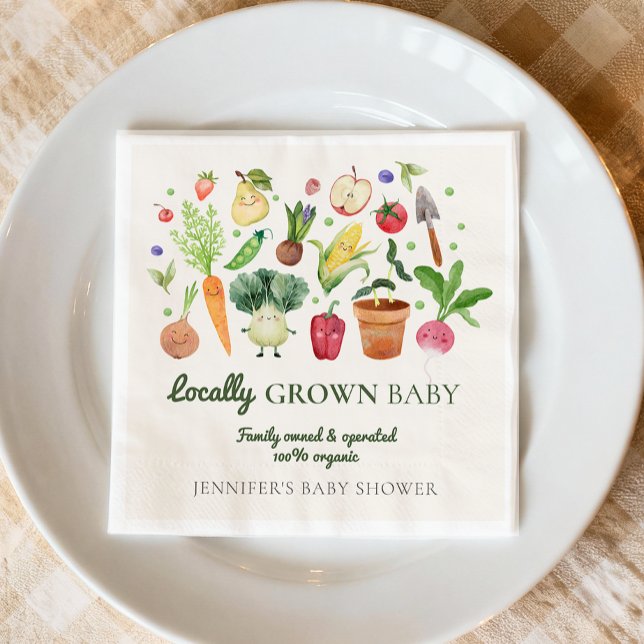 Locally Grown Baby Farmers Market Couples Shower Napkins (Creator Uploaded)