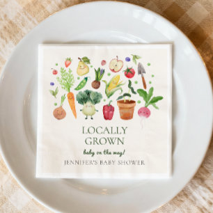 Locally Grown Baby Farmers Market Couples Shower Napkins