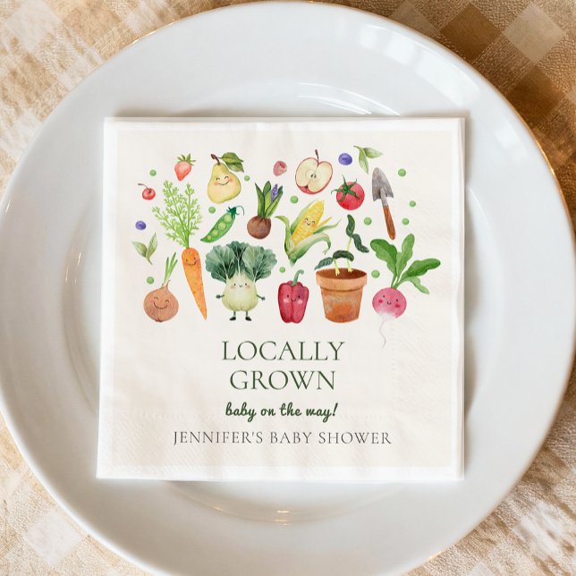 Locally Grown Baby Farmers Market Couples Shower Napkins (Creator Uploaded)