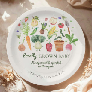 Locally Grown Baby Farmers Market Couples Shower Paper Plates
