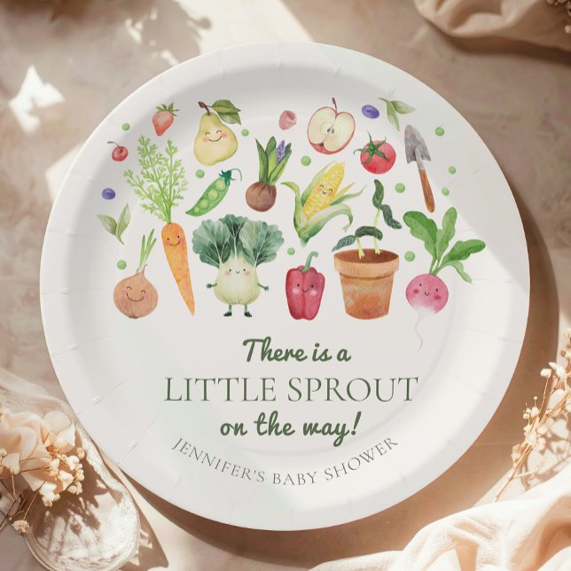 Locally Grown Baby Farmers Market Couples Shower Paper Plates (Creator Uploaded)