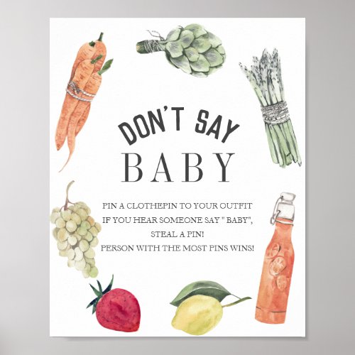 Locally Grown Baby Farmers Market Dont Say Baby Poster