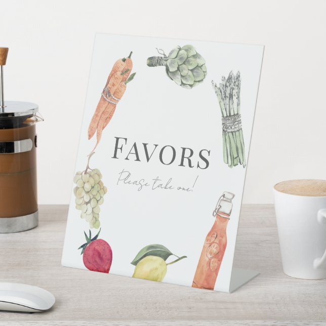 Locally Grown Baby Farmers Market Favors Pedestal Sign (In SItu)